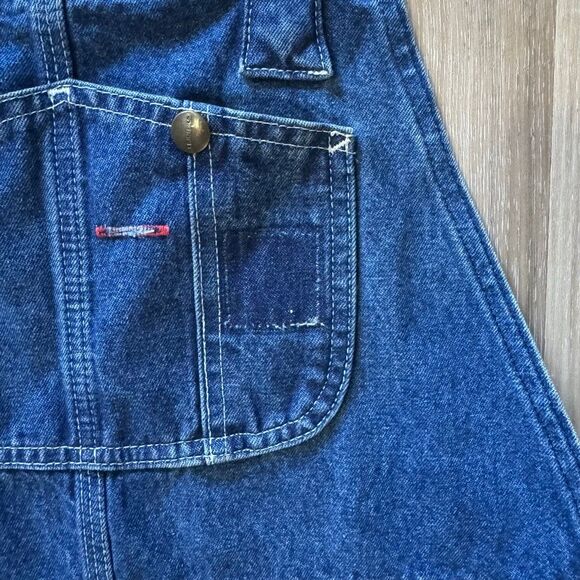 Carhartt Denim Carpenter Dark Blue Jean Overalls Size 34 Workwear Utility Trades - Picture 4 of 11